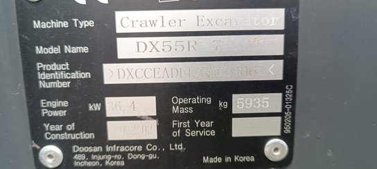 Excavadora de cadenas Doosan DX55R-7 - 12